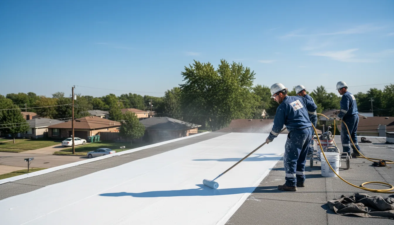 Commercial roof coating in Valliant, OK near me